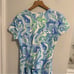 J. McLaughlin Blue Green Abstract Mini Dress Medium