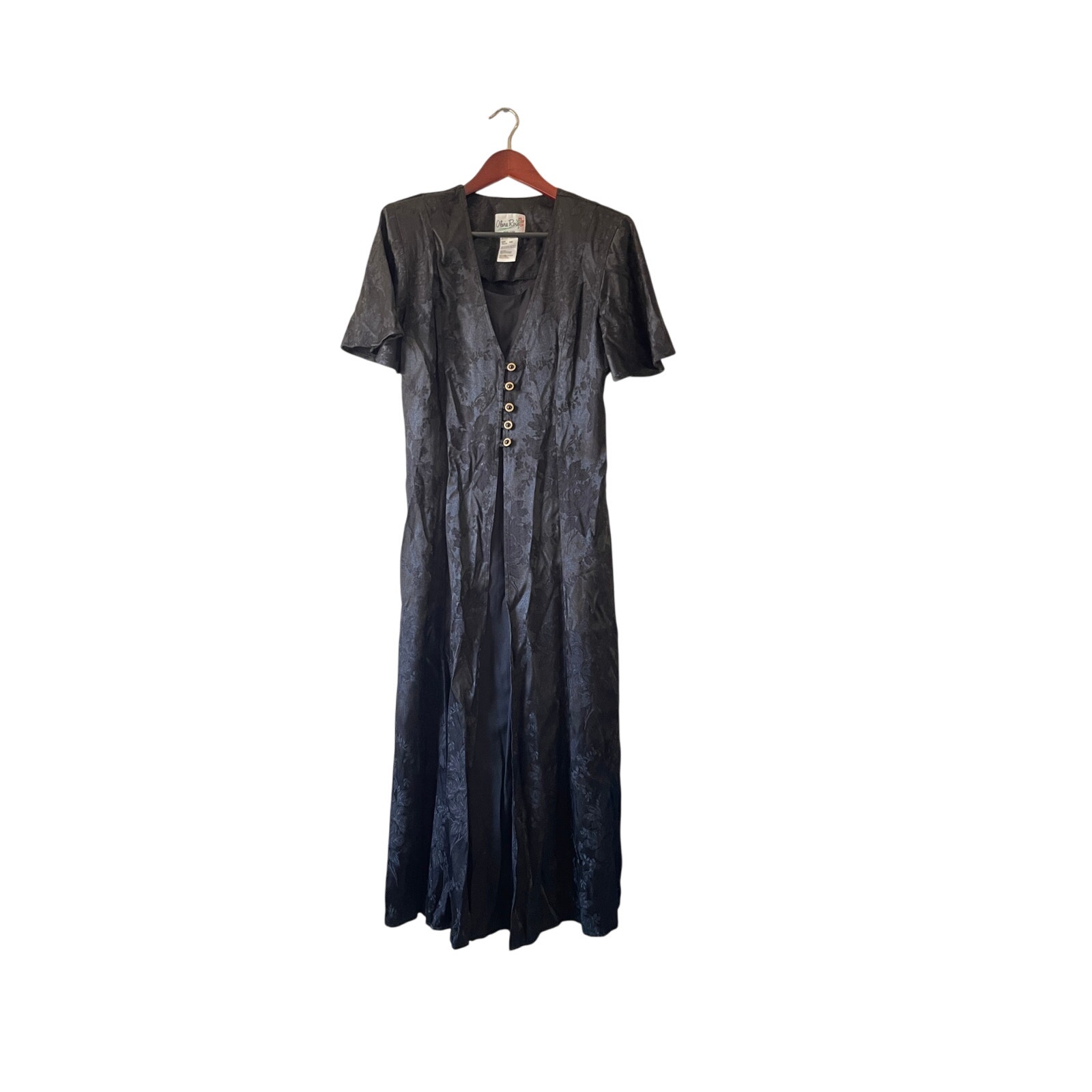 Vintage black corset back whimsy goth midi dress size 12