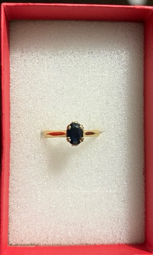10k gold ring with lab created sapphire PLEASE READ DESCRIPTION