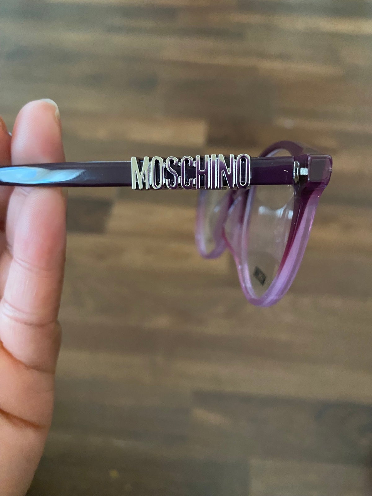 Moschino purple framed eyeglasses