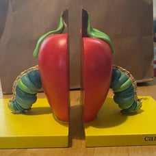 2002 Carter’s Hungry Caterpillar 6” Bookends 6”x4.5” Eric Carle Apples Wood