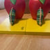 2002 Carter’s Hungry Caterpillar 6” Bookends 6”x4.5” Eric Carle Apples Wood