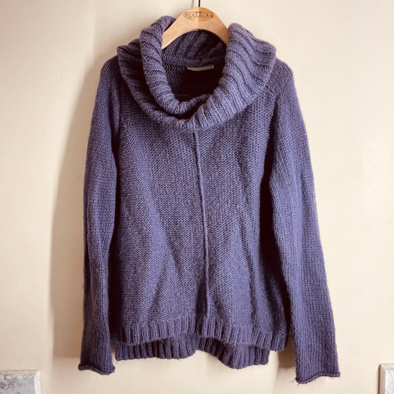 Wooden Ships Mohair Wool Blend Cowl Neck Sweater Purple size S/M