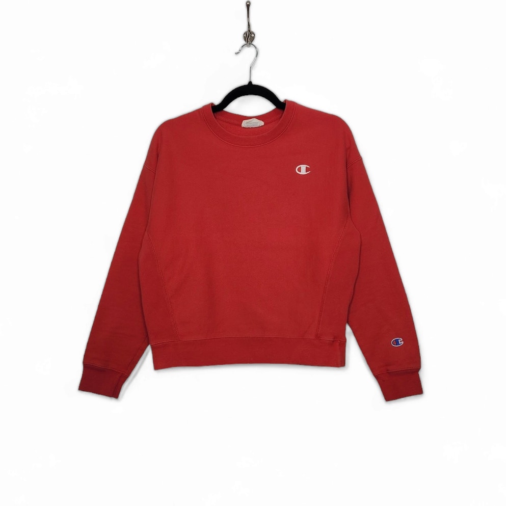 Vintage Champion Reverse Weave Red Logo Medium Cropped Style VTG