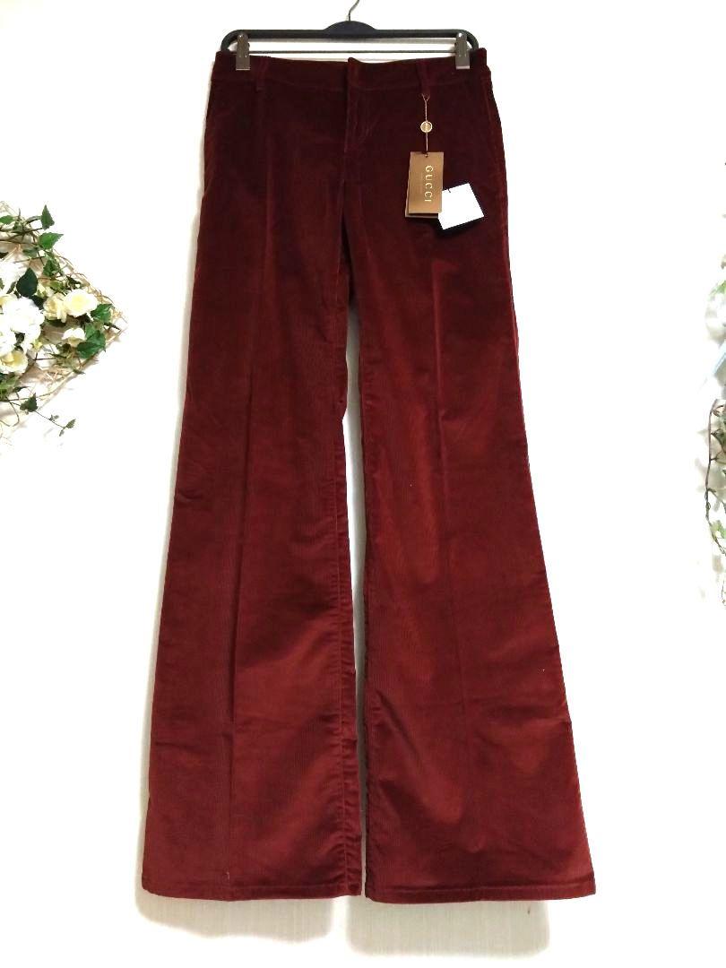Unused GUCCI Pants, Flare Type, Corduroy, Size 40