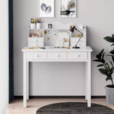 Writing Desk with 7 Drawers and Hutch for Home Office, Student Desk Study Table