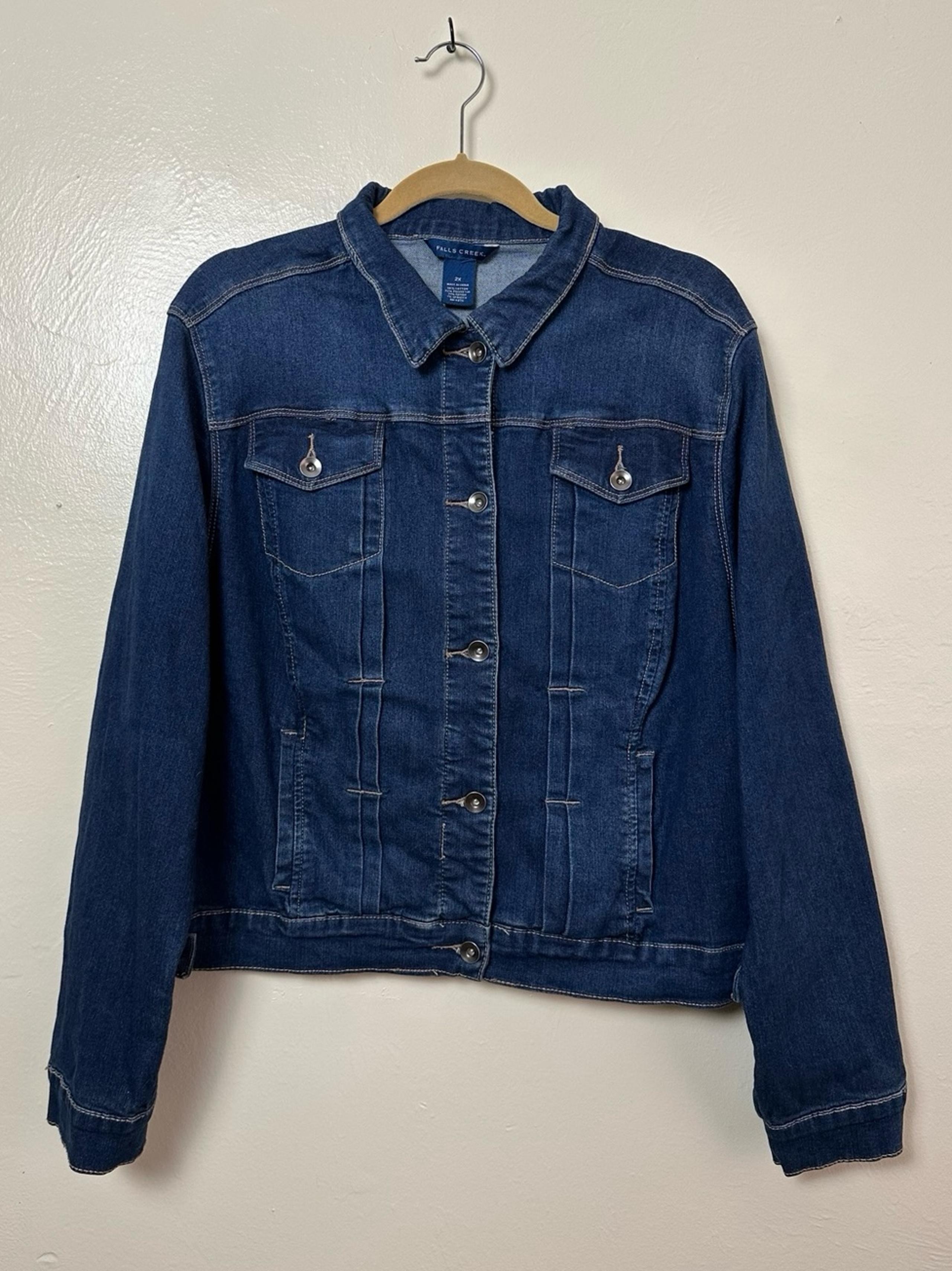 Falls Creek Dark Blue Denim Jean Jacket Women’s 2XL