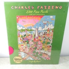 Charles Fazzino I Left My Heart 2000 Piece Glitter Puzzle RARE