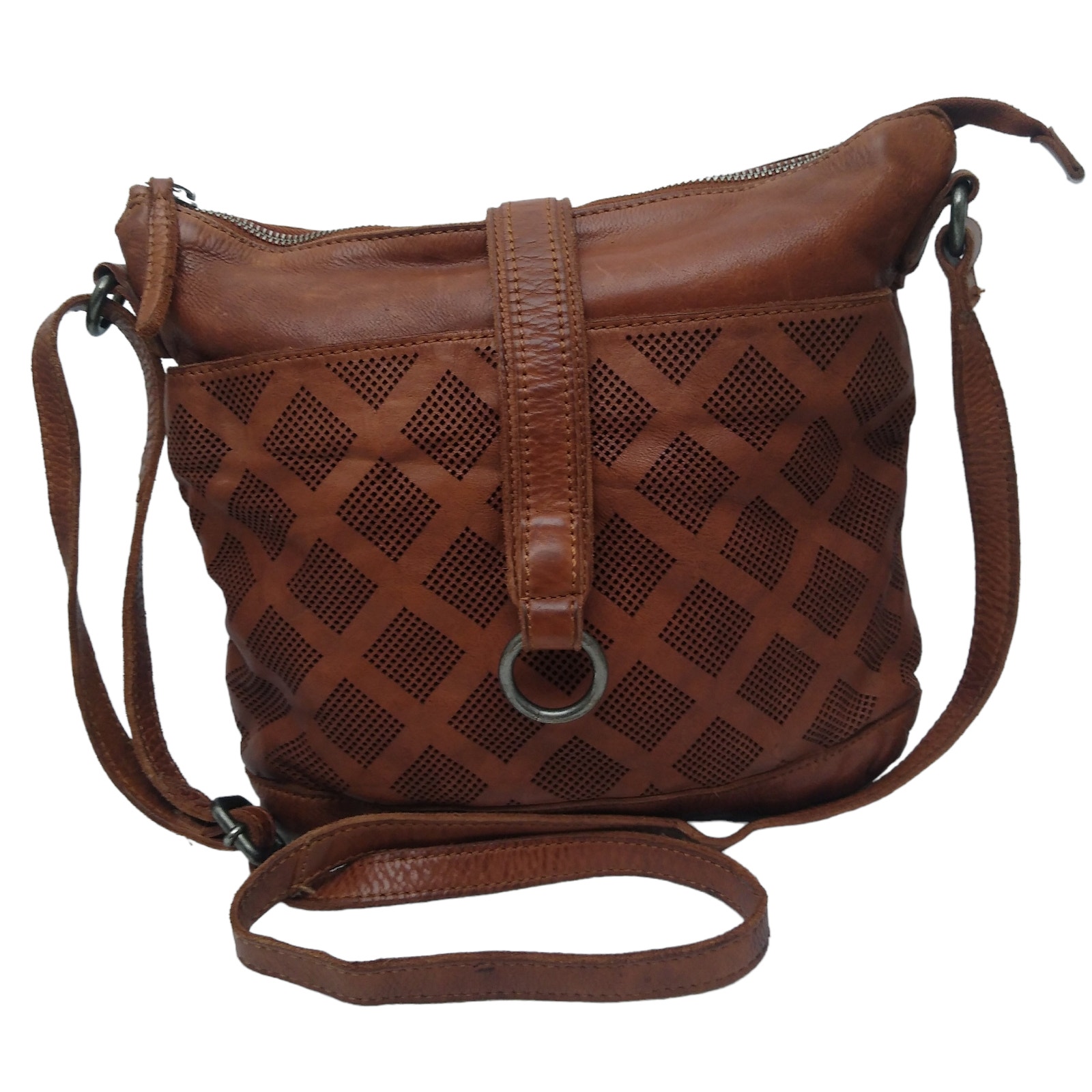 Vtg Vilenca Holland Brown Leather Crossbody Bag