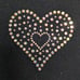 Vintage 70's Meister Black Long Sleeve Turtleneck Sweater Rhinestone Heart