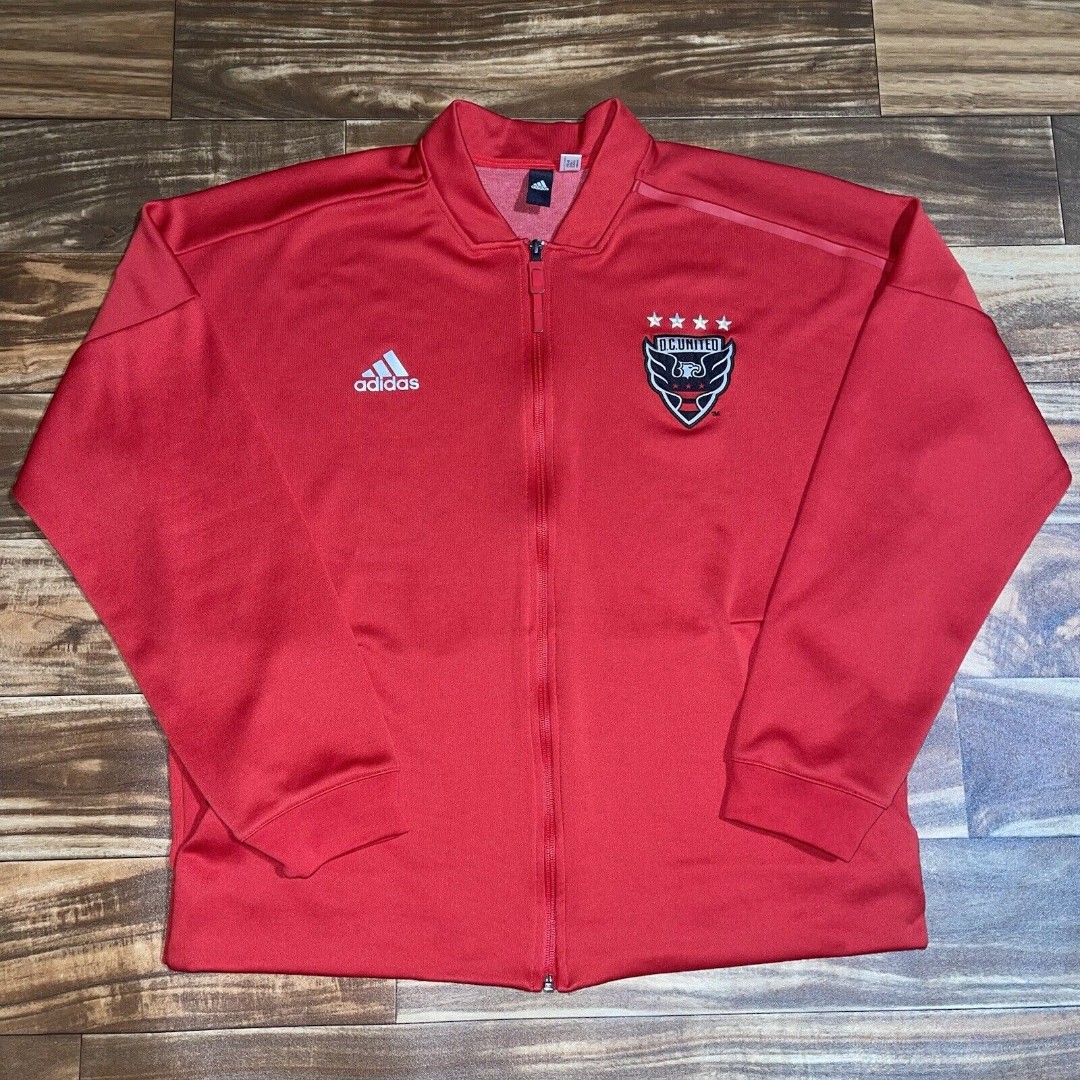 DC United Adidas Zip Track Jacket Men’s Size XL Red Soccer MLS Rare