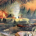 Terry Redlin Evening Solitude Wild Wings Plate And Holder Set