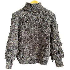 PATRIZIA LUCA | Chunky Knit Colorful Confetti Pom Pom Chenille Sweater | Small