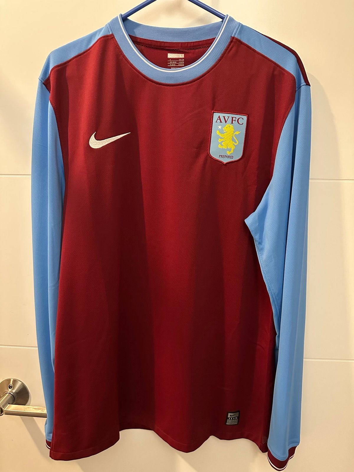 Nike Aston Villa 08-09 Long Sleeve Player Issue Men's Jersey Large RARE