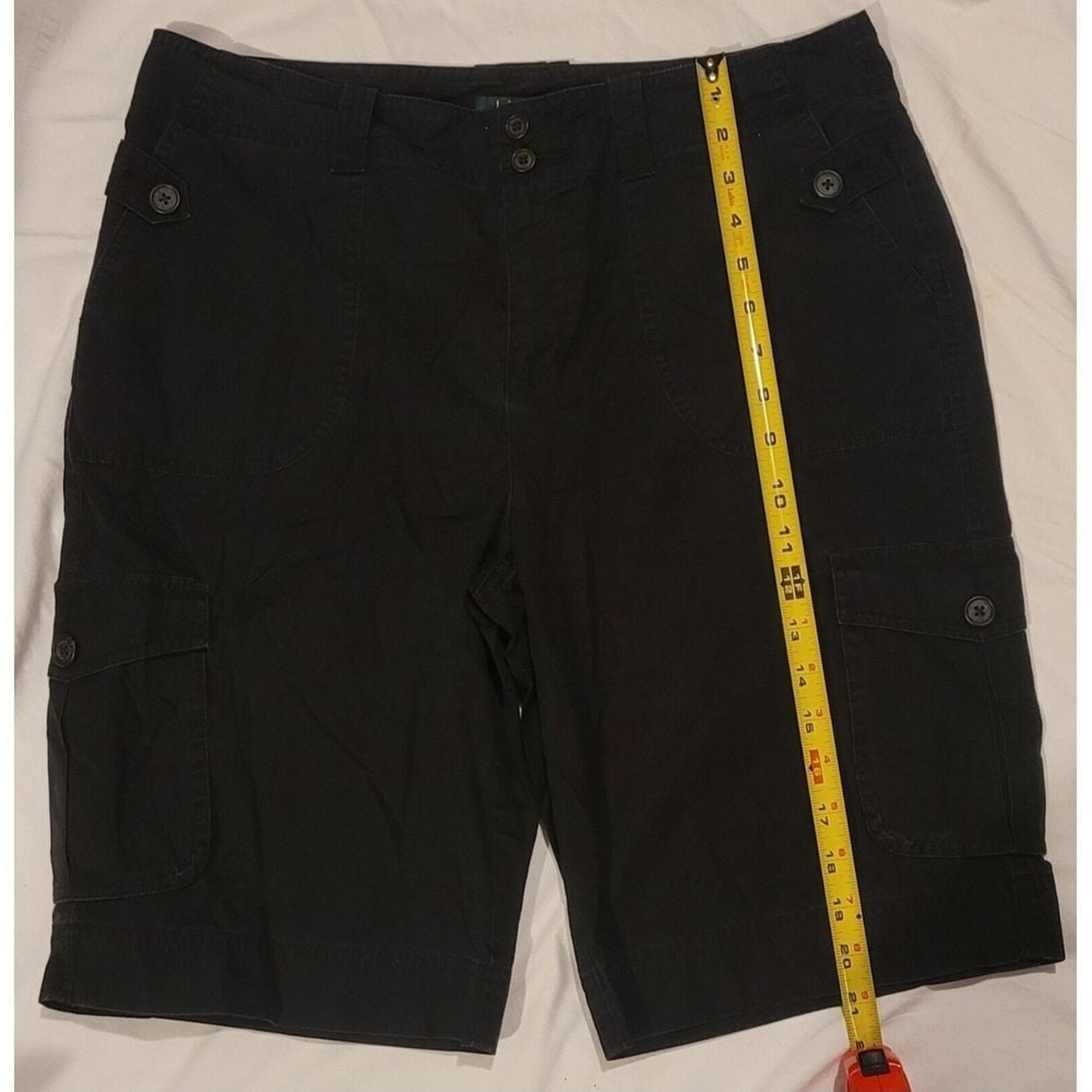 Ralph Lauren Shorts Size 8 Black Chino Casual Women's 10" Inseam