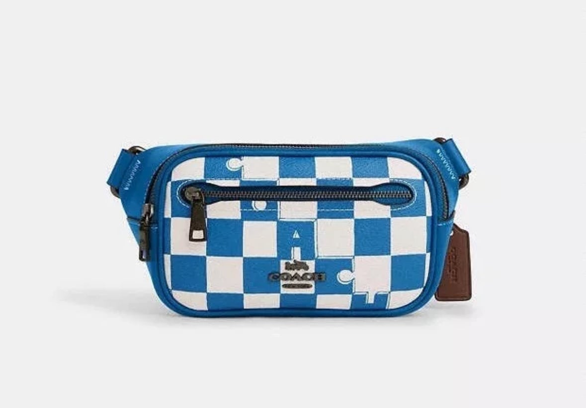 Coach Elias Mini Belt Bag With Checkerboard Print