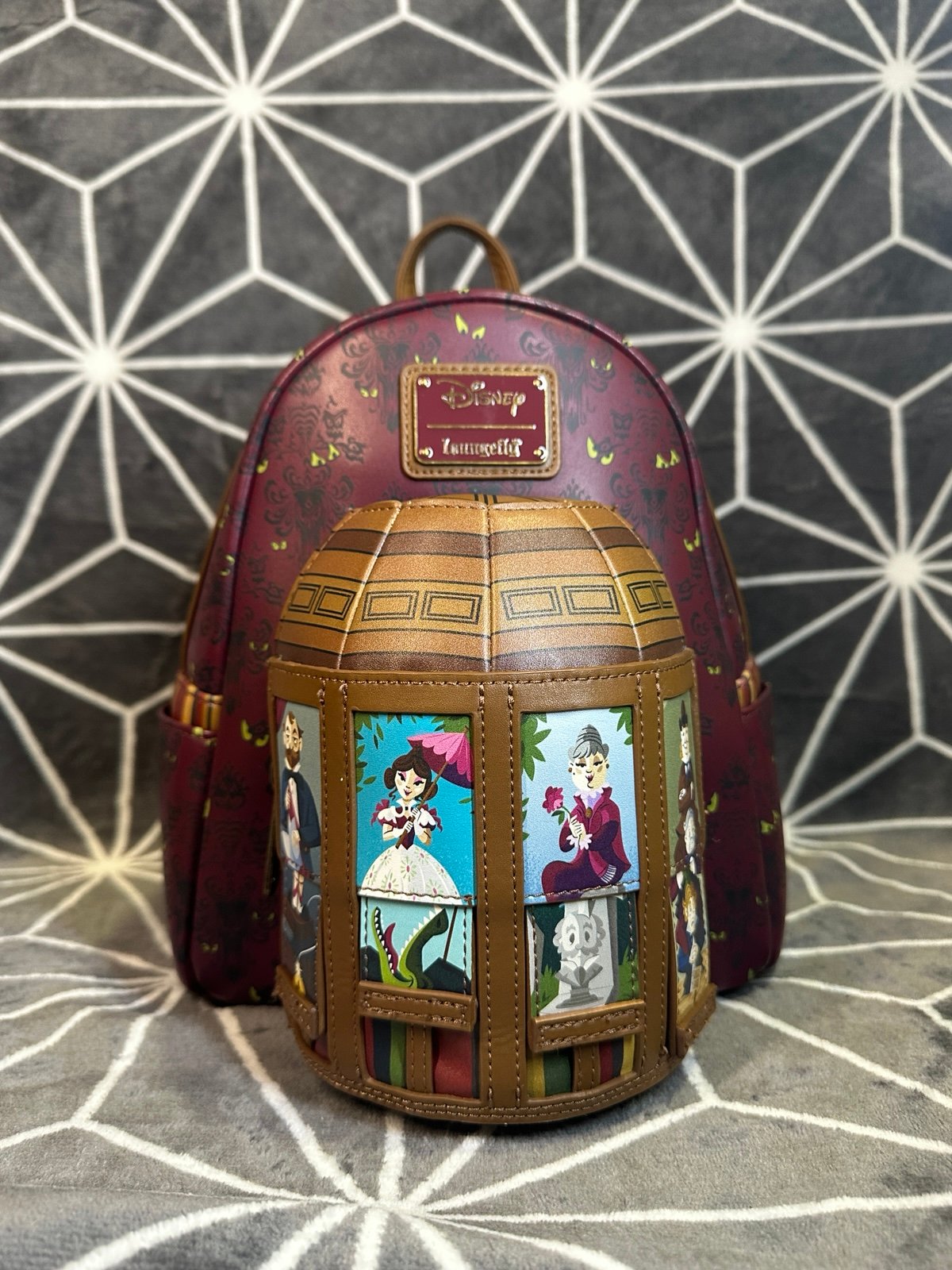 NWT RARE Haunted Mansion Stretching Room Loungefly Moveable Mini Backpack Disney
