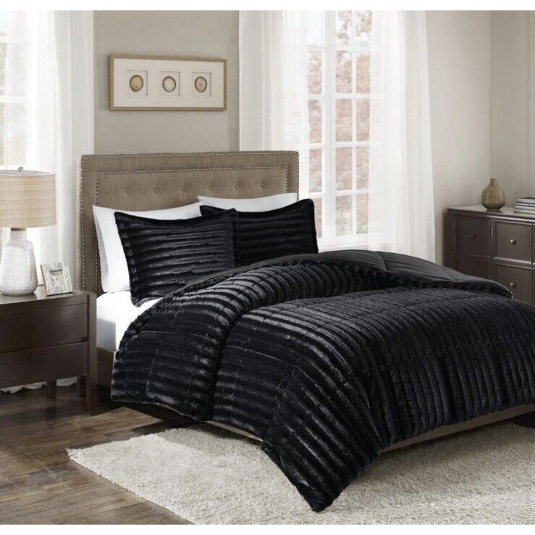 Madison Park Duke Reversible 3-Pc.Black Full/Queen T4103692