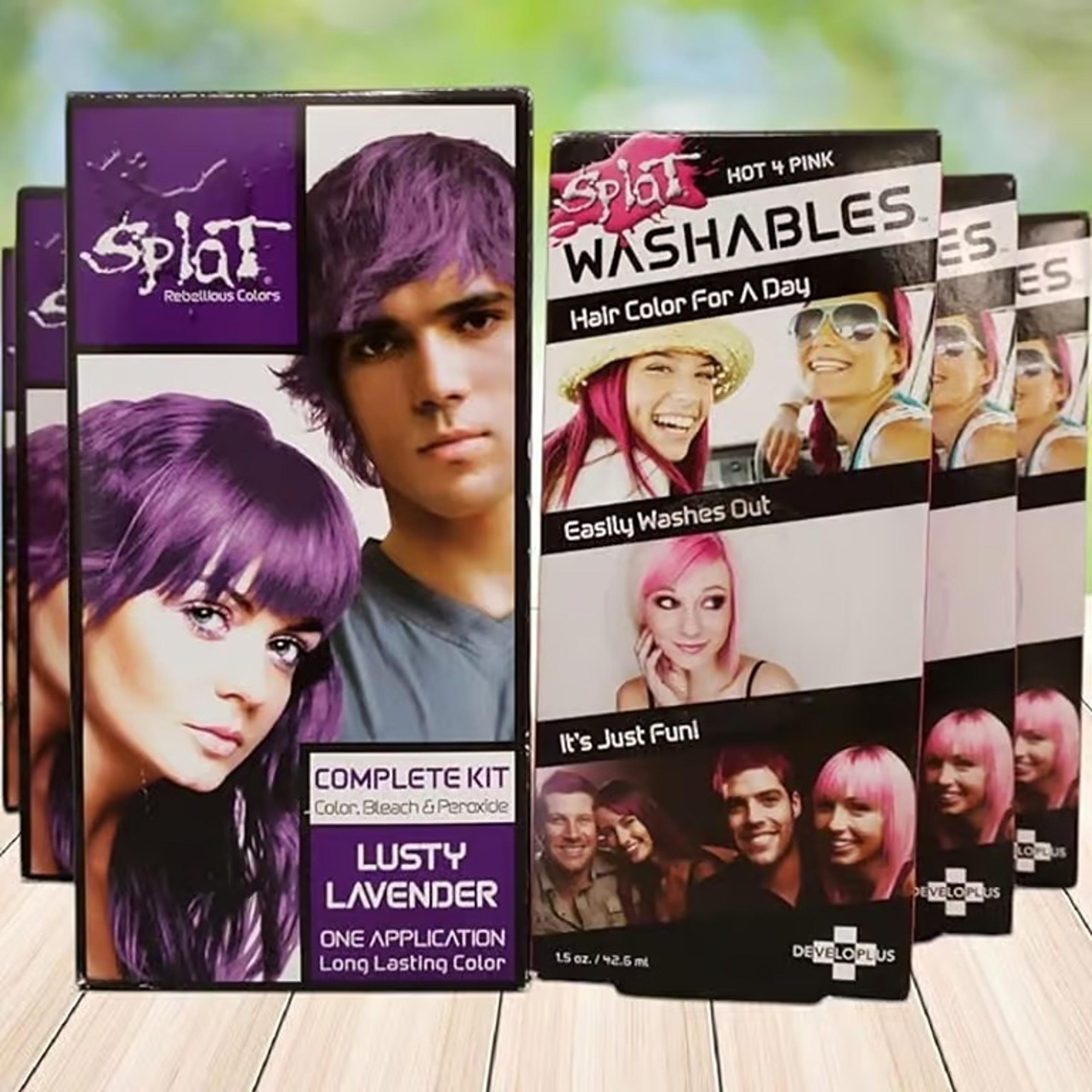 6 Boxes Lusty Lavender Hair & Washables Hot Pink Color Kit By Splat