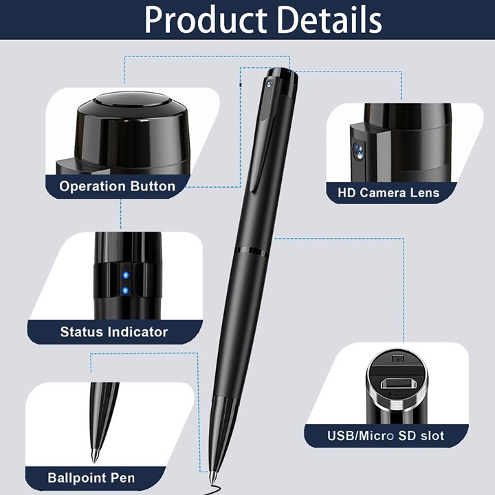 64GB Spy Camera Hidden Camera Pen