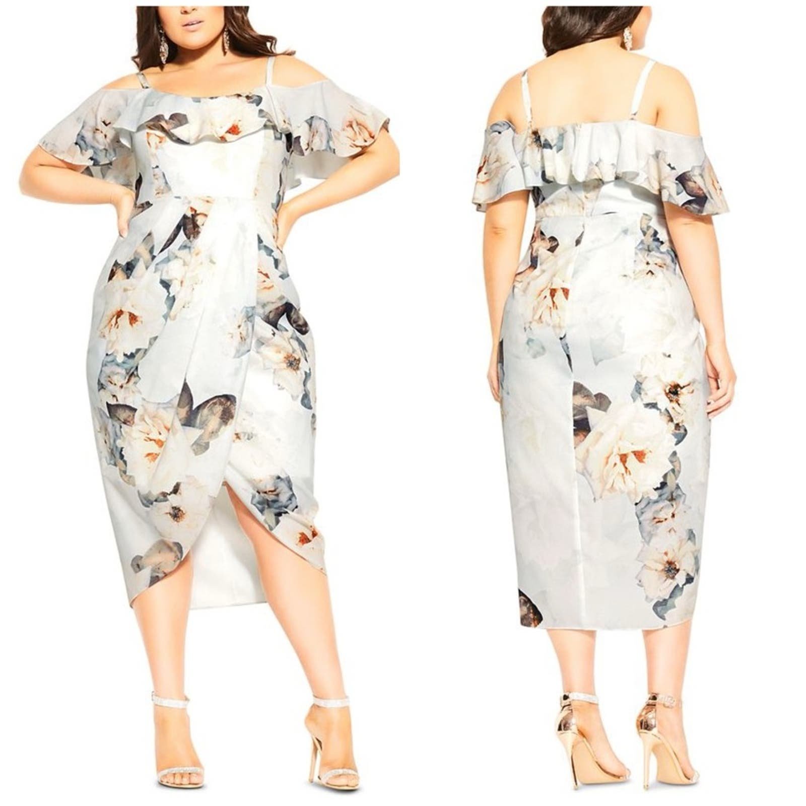 NWT City Chic English Garden Maxi Dress Size M/18