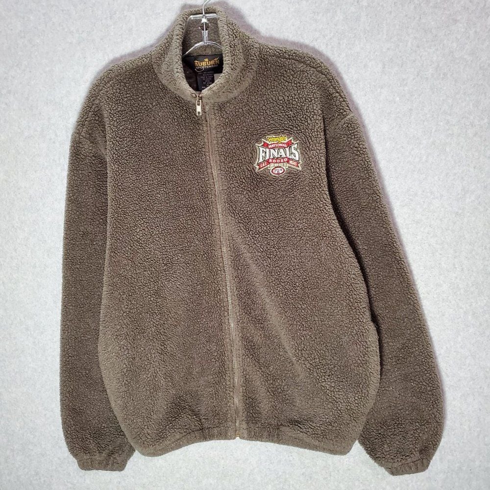 VINTAGE Wrangler National Rodeo Finals 2001 Men Sweater Full Zip Sherpa h-10385