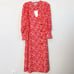 Ganni Women's Printed Crepe Midi Dress Size 36