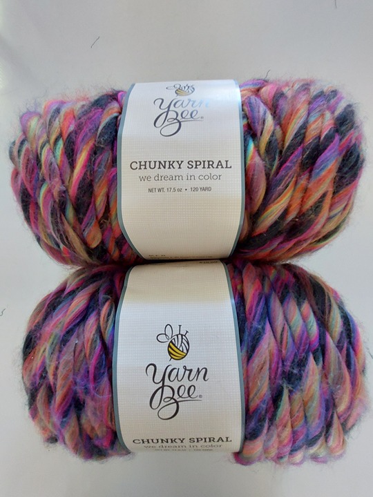 2 Skeins Yarn Bee Hobby Lobby CHUNKY Spiral Yarn 17.5 oz 120 Yds Jumbo #7 NEW!