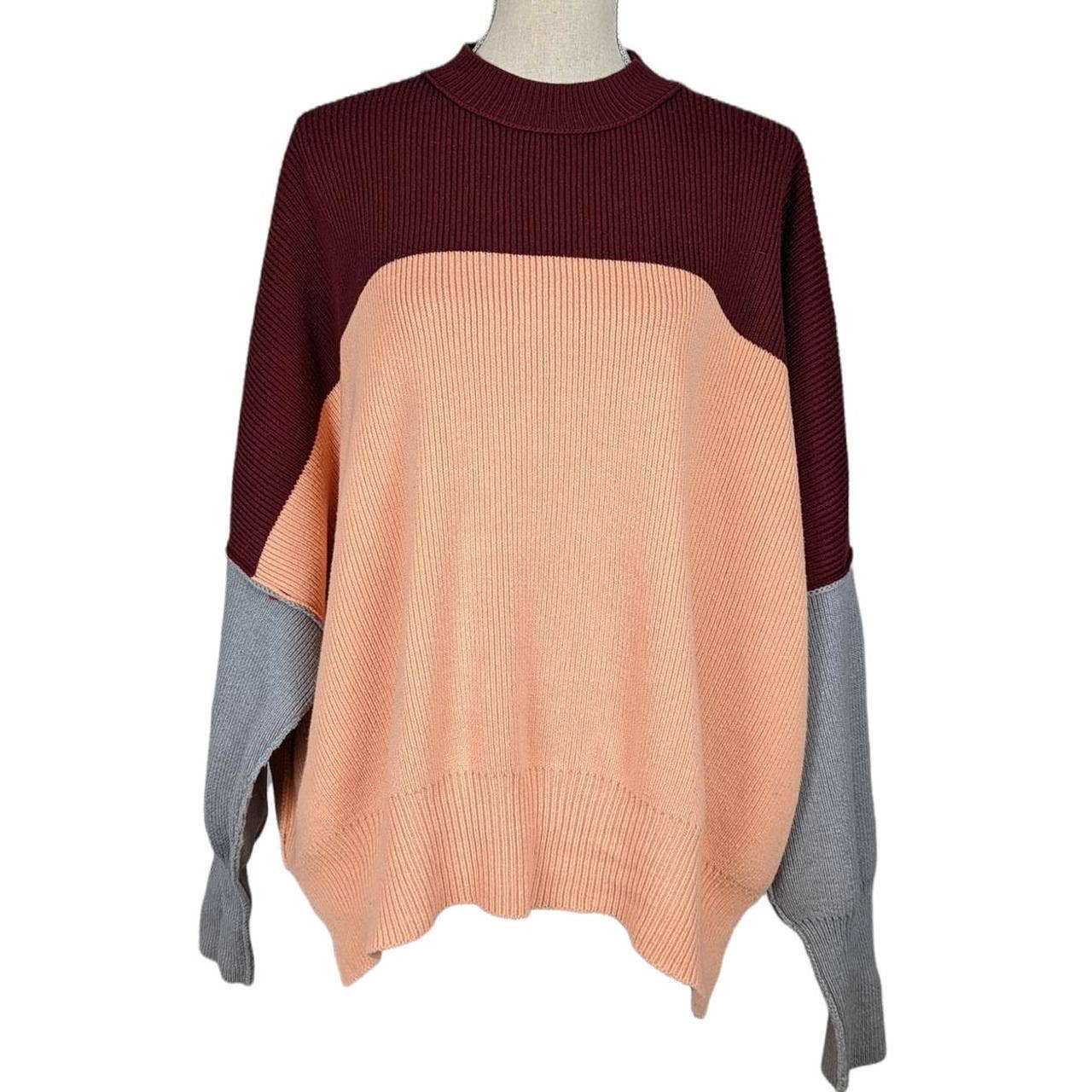 Free People Easy Street Colorblock Pullover Tunic Sweater Women's Size XS