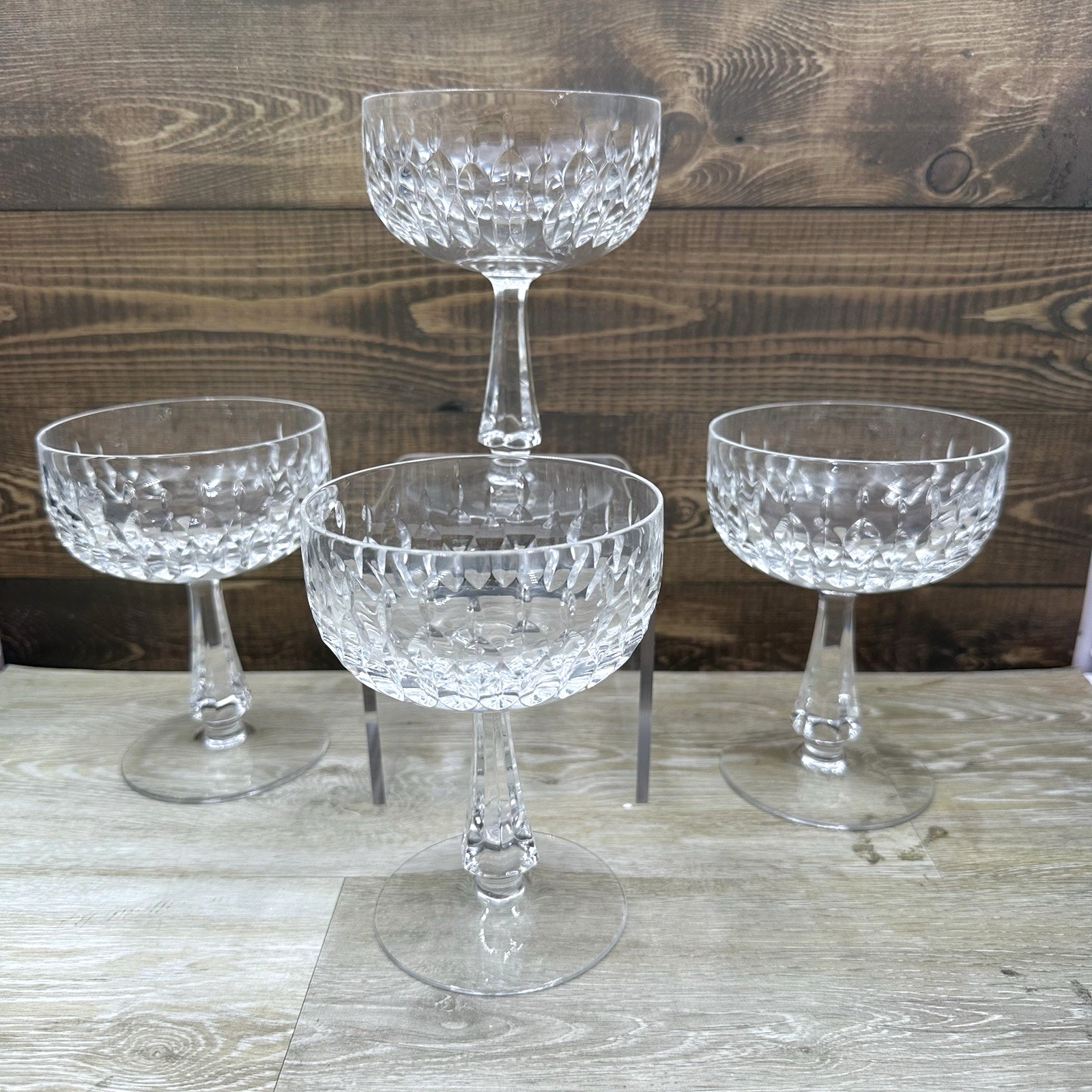 Gorham Crystal Chantilly Set of 4 Sherbet Dessert Champagne Glasses 5 1/8 Inch