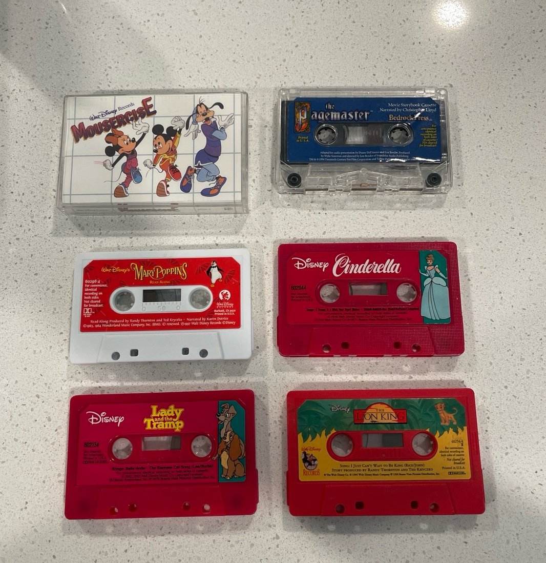 Lot of Disney cassette tapes
