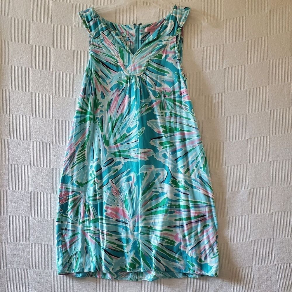 Lilly Pulitzer Dress Womens 6 Giuliana Sleeveless Shift Snorkel Blue