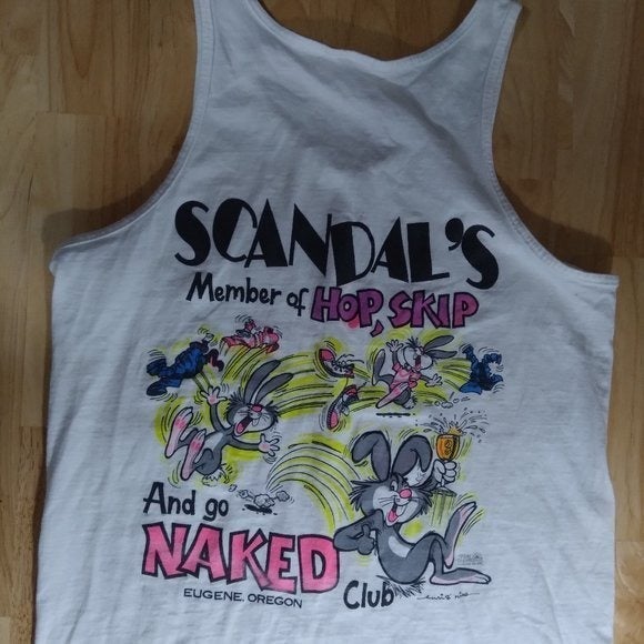 Vintage Scandal's Hop, Skip, & Go Naked Club Neon Tank Top