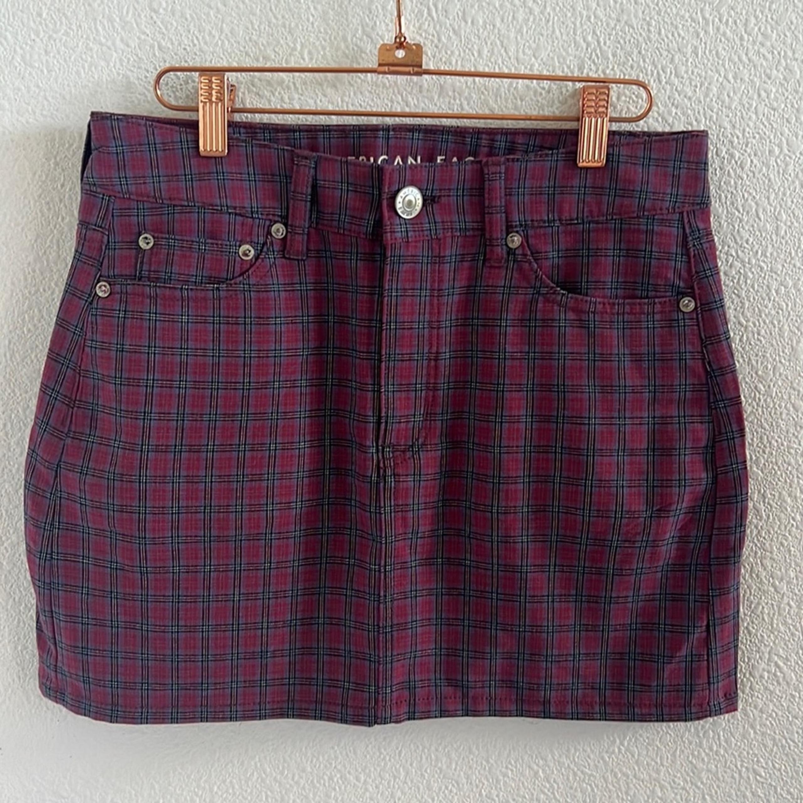 American Eagle Hi-Rise Mini Plaid Academia Skirt 4