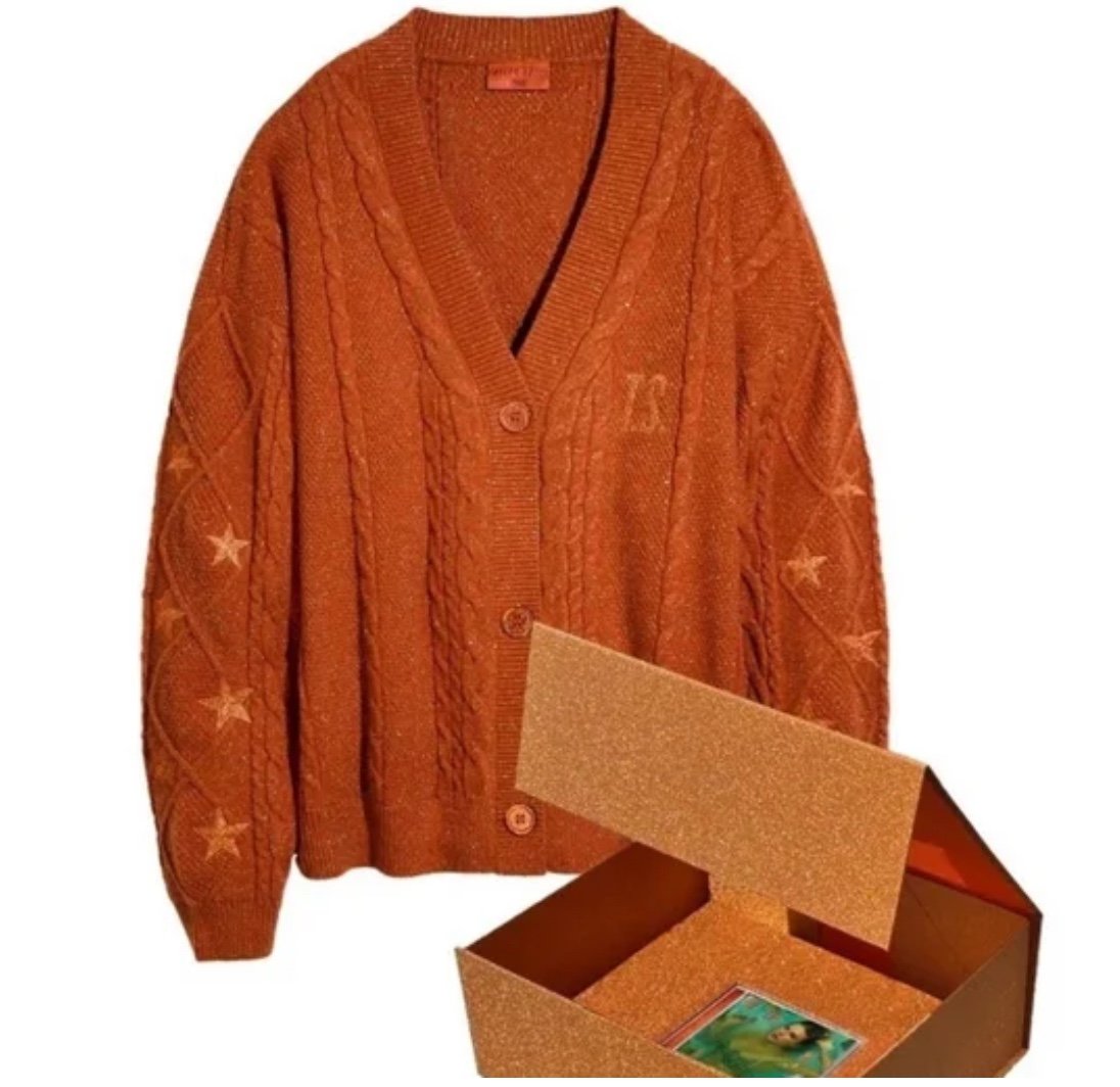 Taylor Swift Life of A Showgirl Orange Cardigan + CD Box Set New Sealed Size M/L