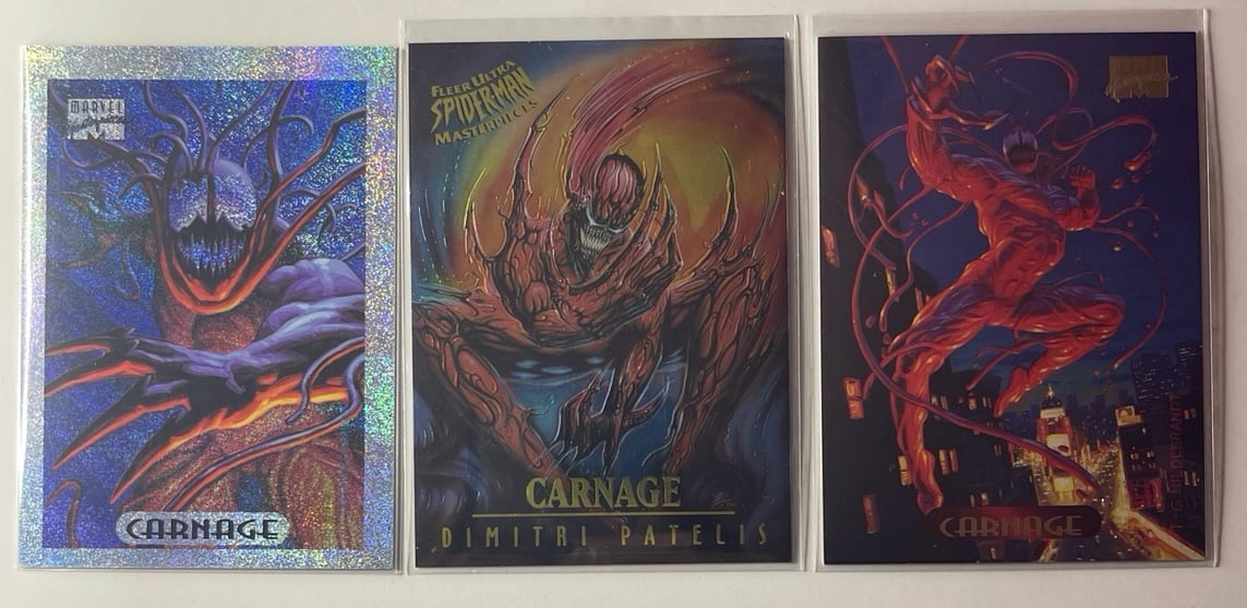Marvel : Carnage : 1994 Marvel Silver Holo : Non Holo : 1995 limited ed 3 of 9