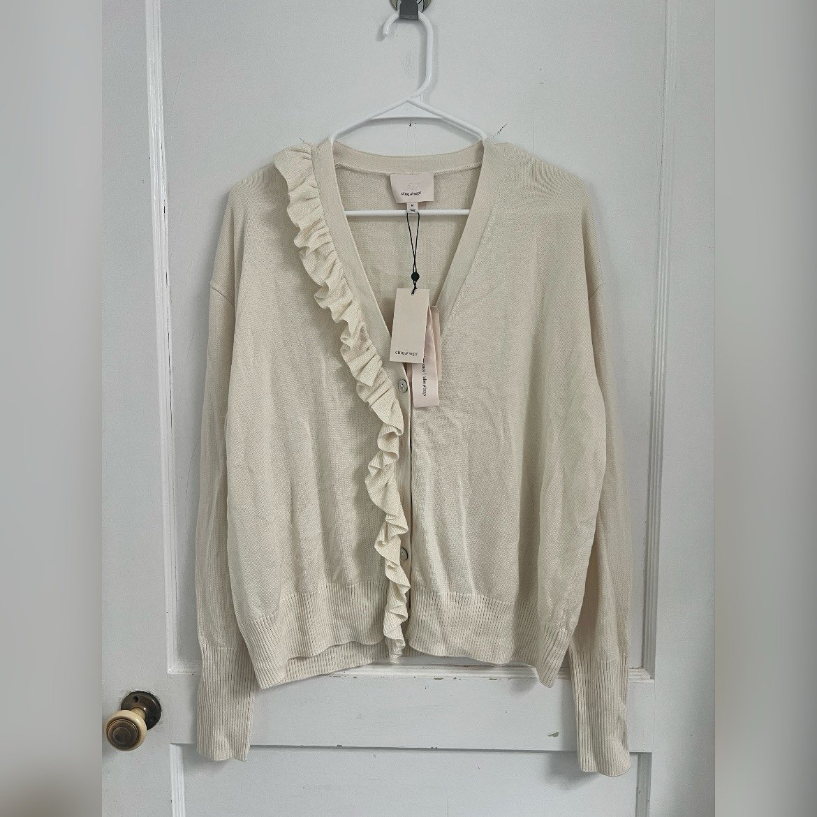 Cinq À Sept Tous Les Jours Gaetana Ruffle Cardigan Cashmere Silk Size M 325 NEW