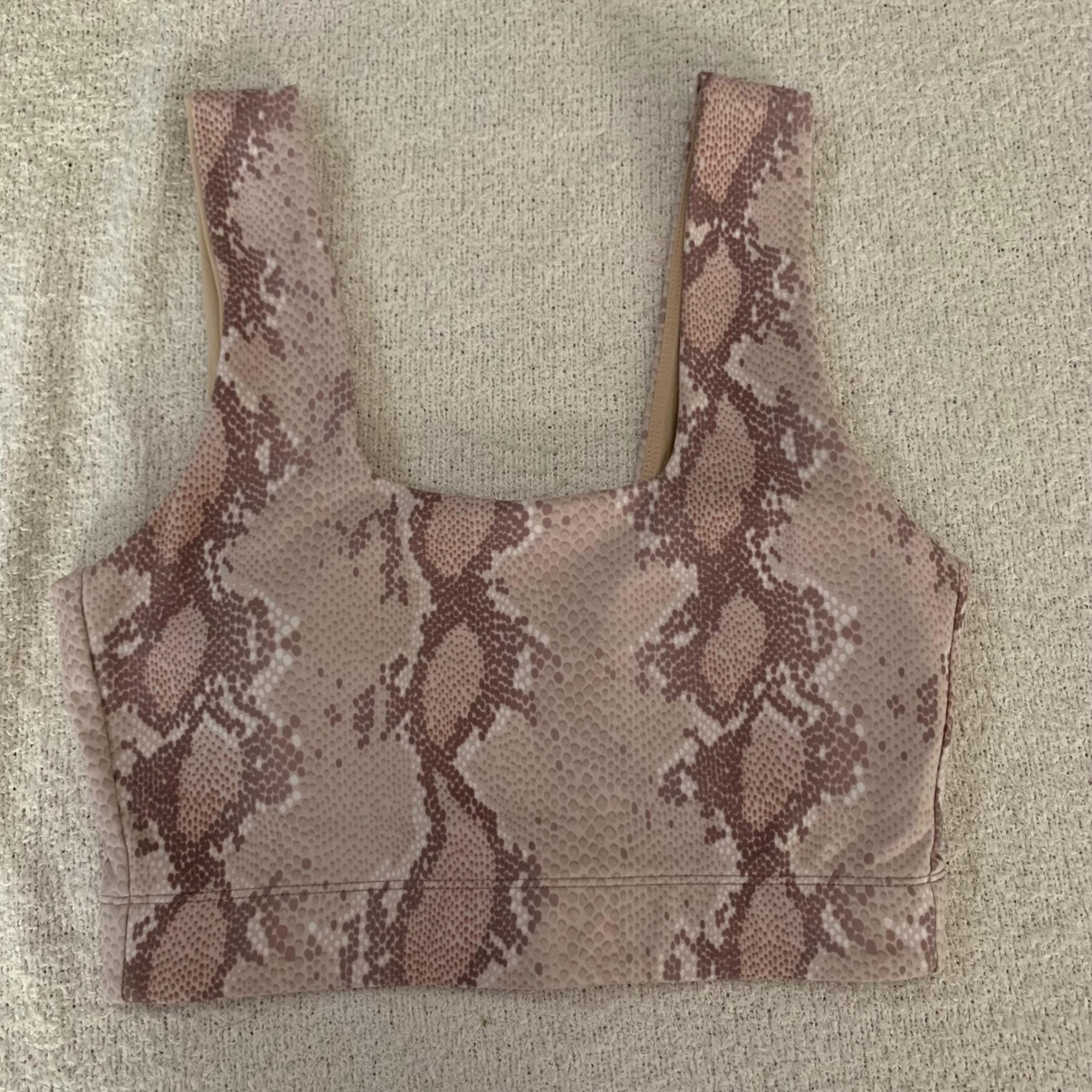 VARLEY Snakeskin Print Sports Bra Activewear Top Stylish Design S