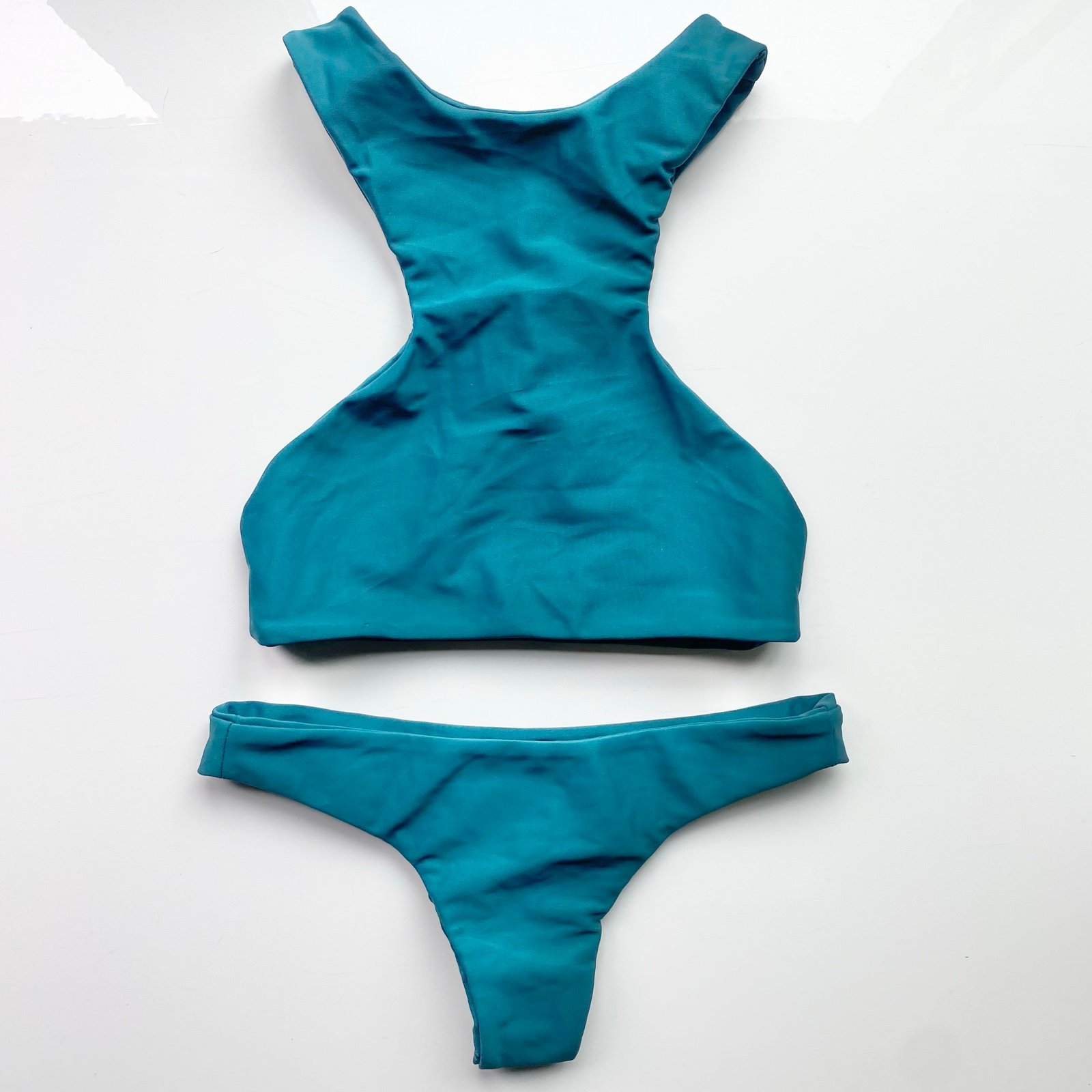 NEW MIKOH “Barbados” top & “Lahaina” bottom in teal in Size XS