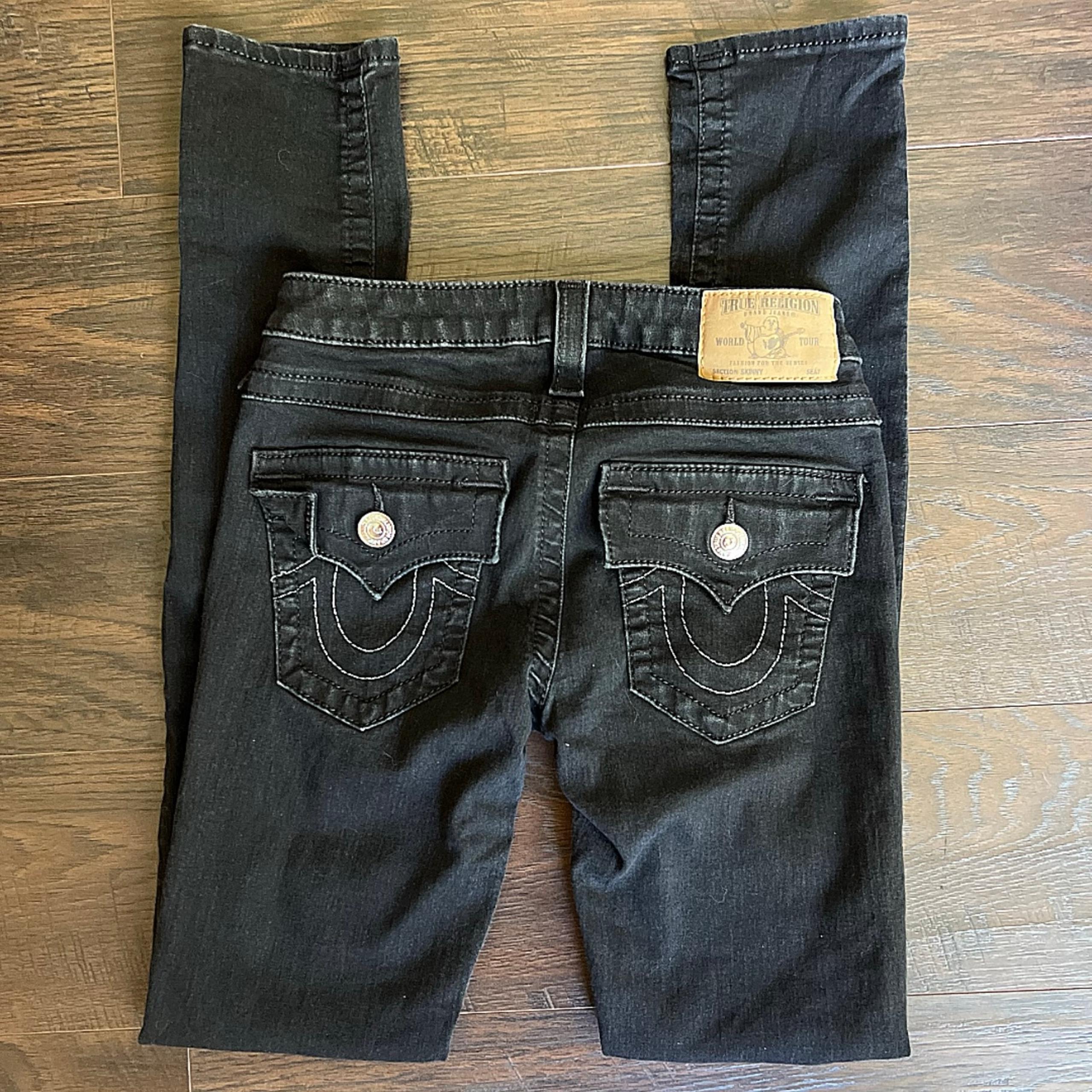True Religion Black SN Gray Halle Skinny Jeans Style #WOH599SBJ9 Women Size 26