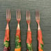 Vintage Enamel Fruit Design Stainless Steel Cocktail Forks Japan - 4