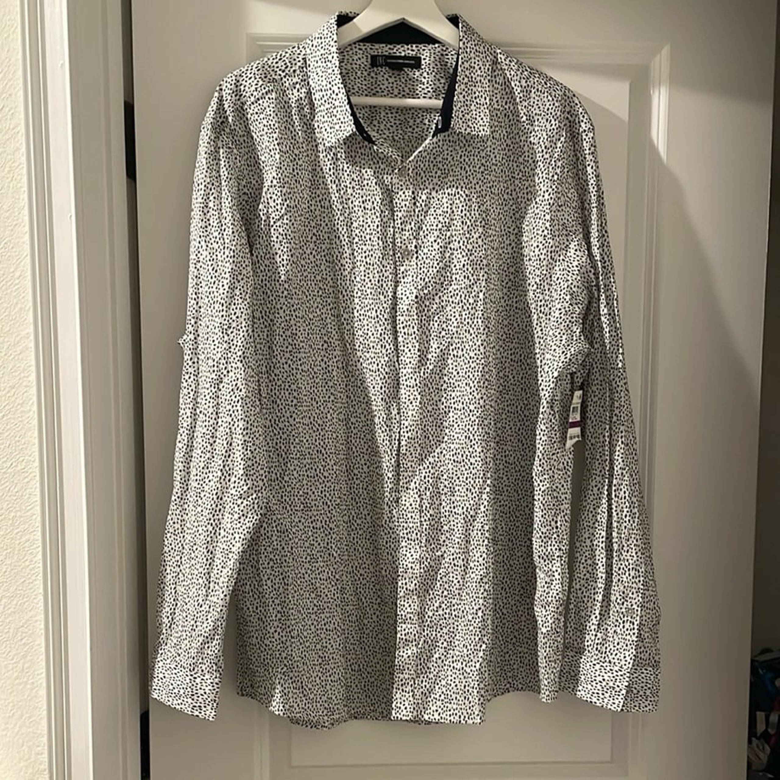 Inc international concepts Men's Black and White button down shirt xxl nwt
