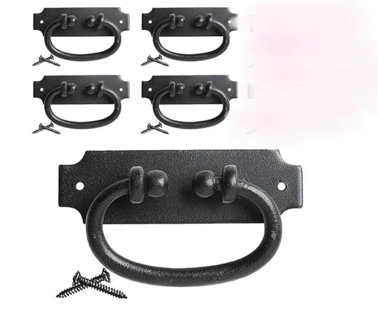 Renovators Supply Manufacturing Cabinet Pulls Black Wrought Iron (AT120)