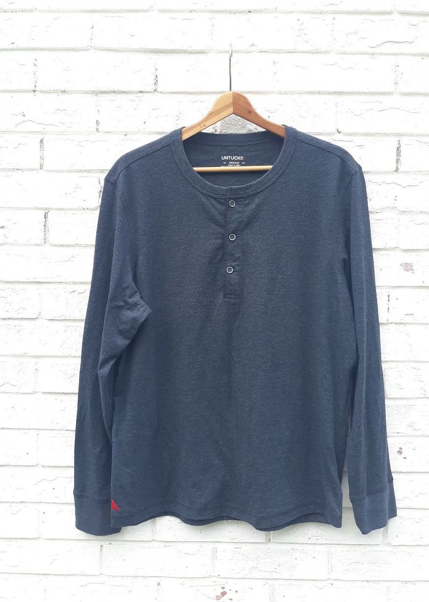 Untuckit Henley Shirt Size Medium Dark Gray