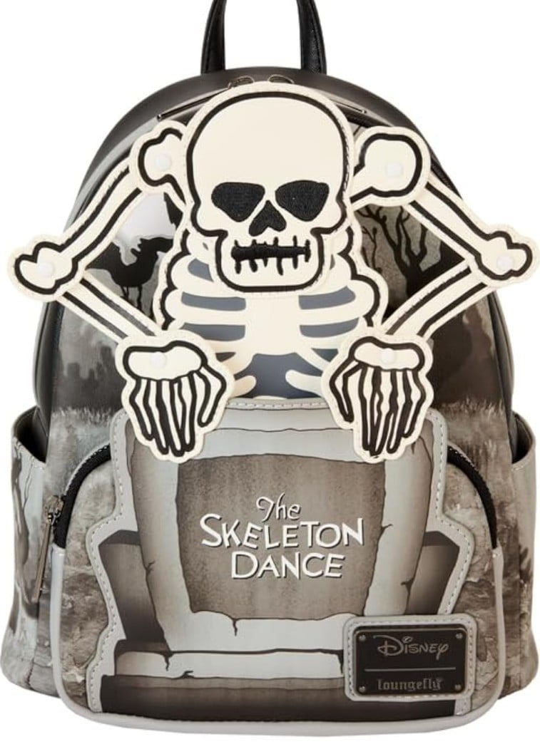 Loungefly the skeleton dance mini backpack purse glow in the dark halloween bag