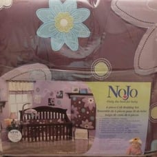 Purple floral crib set