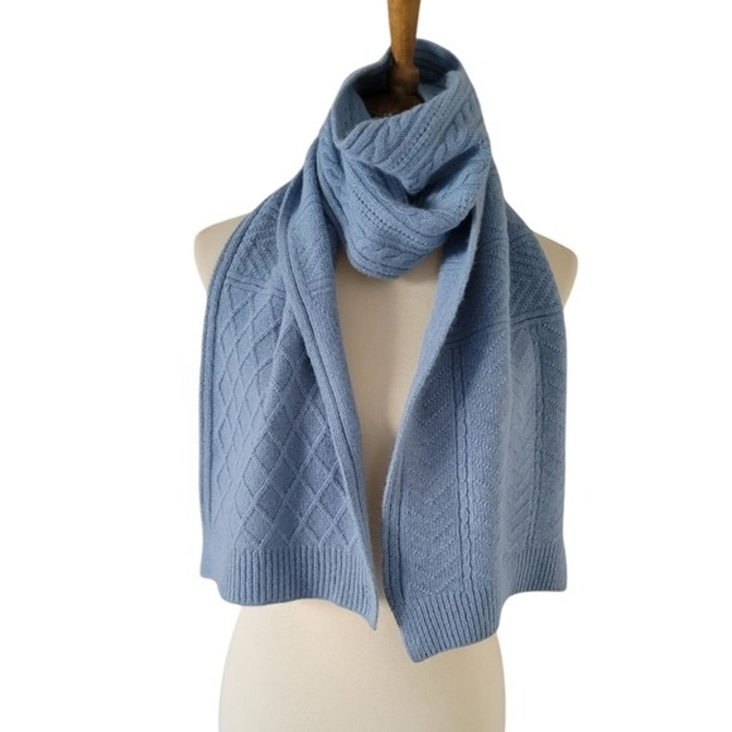 Vintage Lauren Ralph Lauren Periwinkle Blue Wool and Angora Blend Scarf