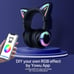 YOWU RGB Cat Ear Headphone 3G Wireless 5.0 Foldable Gaming Headset - Black