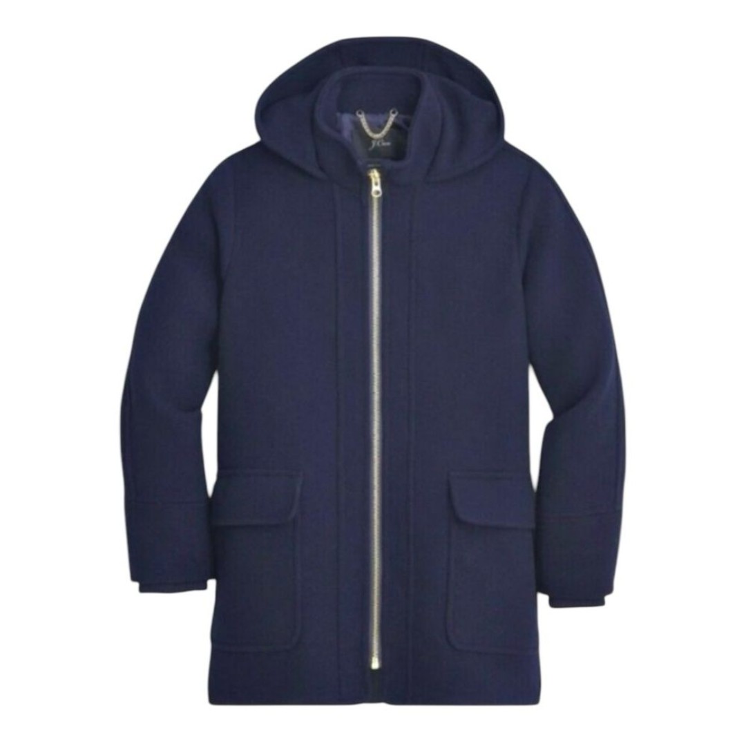 J. CREW Swing Coat in Italian Stadium-Cloth Wool Navy Blue. Size Small