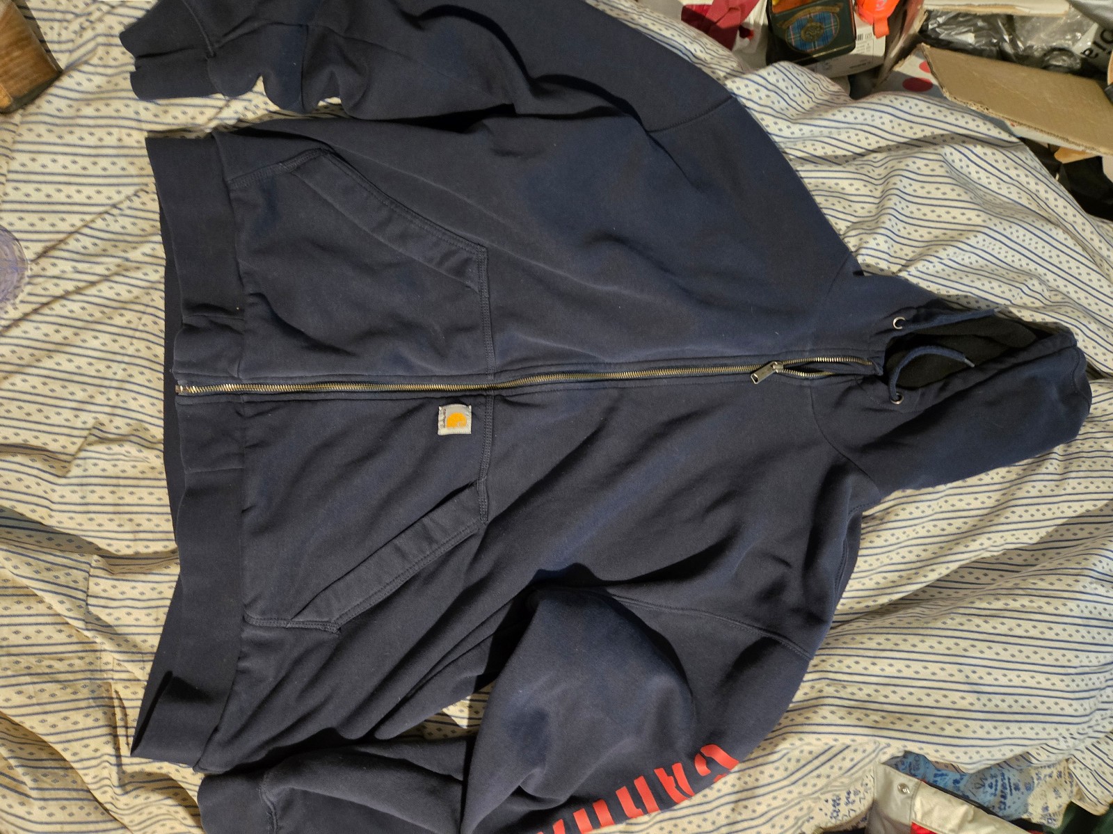 Carhartt navy blue loose fit hoodie 2XL